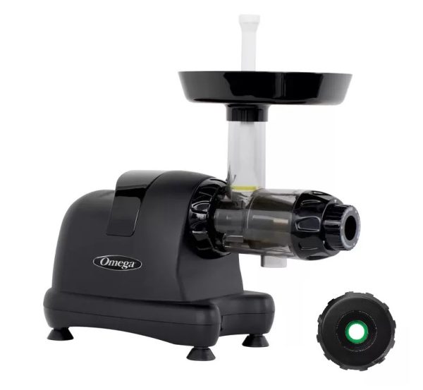 Omega J8227S Slowjuicer | Mat zwart - RPM 80 | + Selderij eind kap